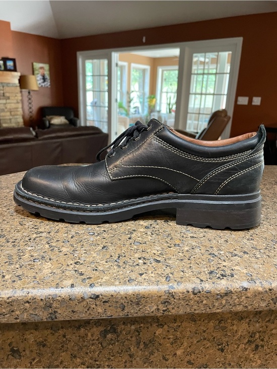Clarks Un.Ravel Sz 12 Black Leather Business Casual Breathable Rugged Work Shoe main image 7